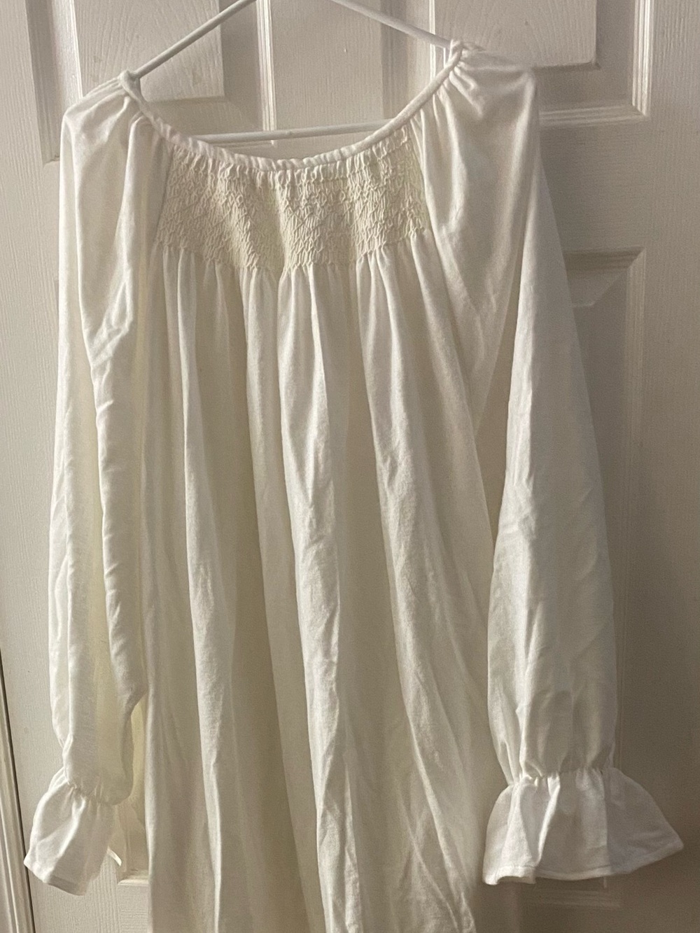 Smocked Flannel Nightgown - Tall